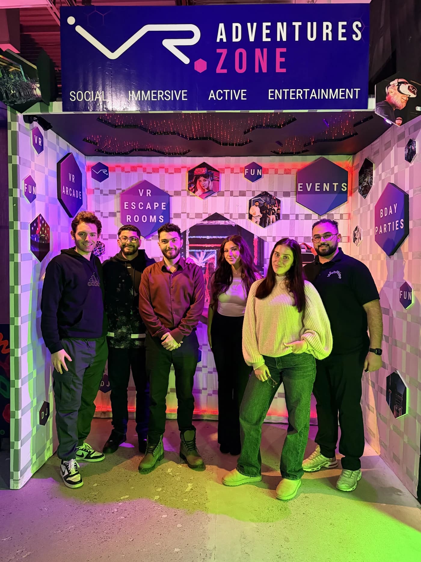The WebRise team on an outing at a virtual reality venue