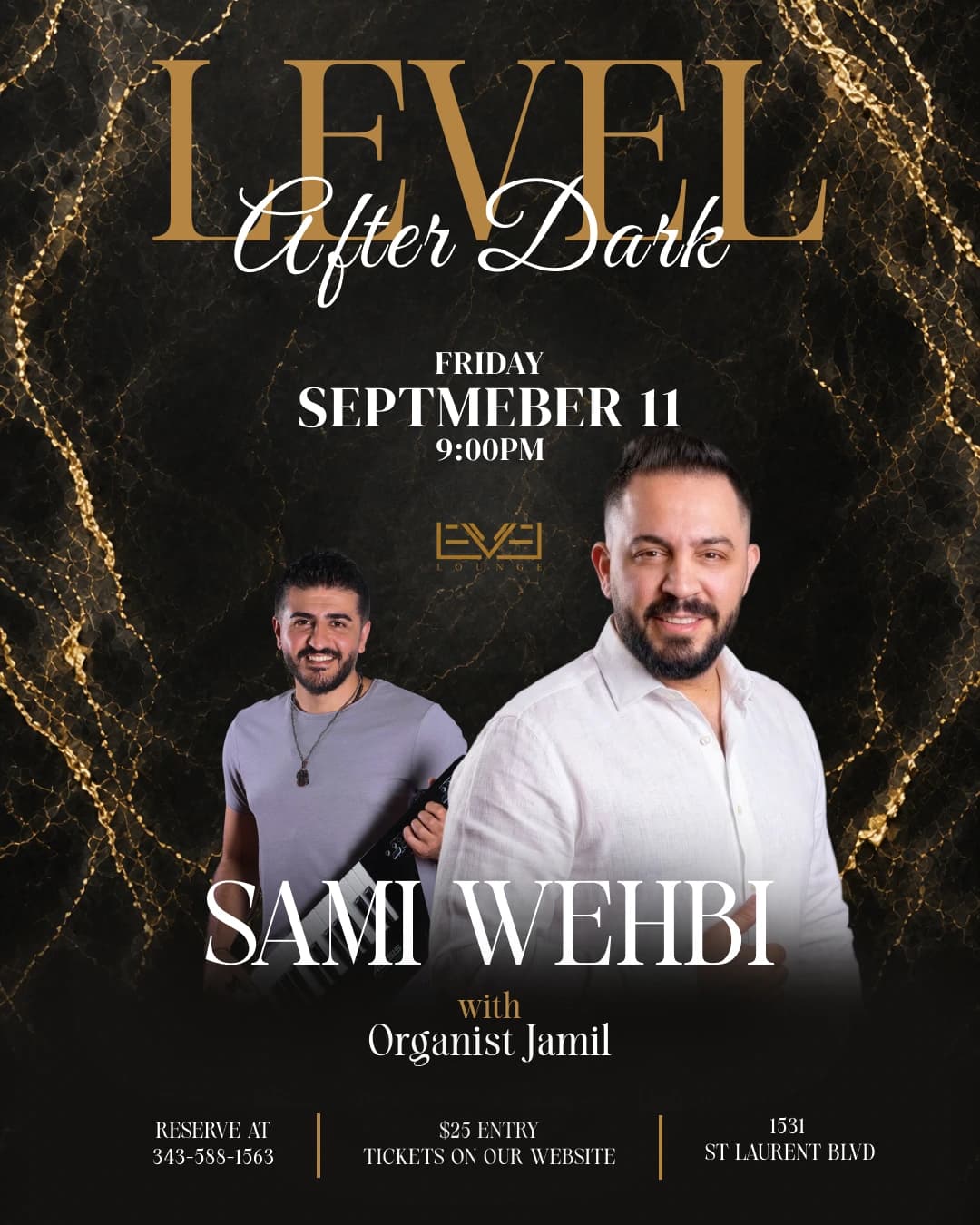 Level Lounge artist poster featuring Sami Wehbi with Organist Jamil