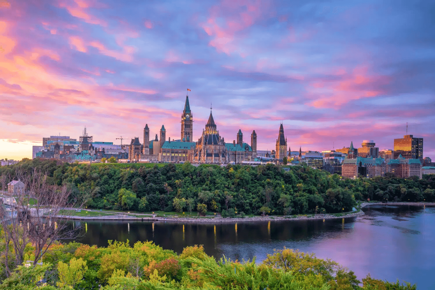 Ottawa skyline at golden hour