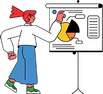 Illustration of a person seeing analytics