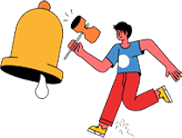 Illustration of a person ringing a bell